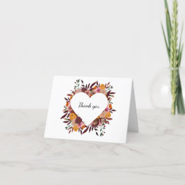 Herbst Blume Hochzeitung Weißer Leder Vielen Dank  Dankeskarte