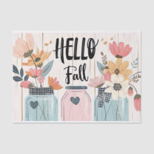 Herbst-Blume in Mason Jars Decoupage Seidenpapier