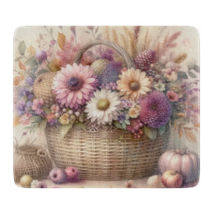 Herbst Blume in Pastellfarben Aquarellmalerei Schneidebrett