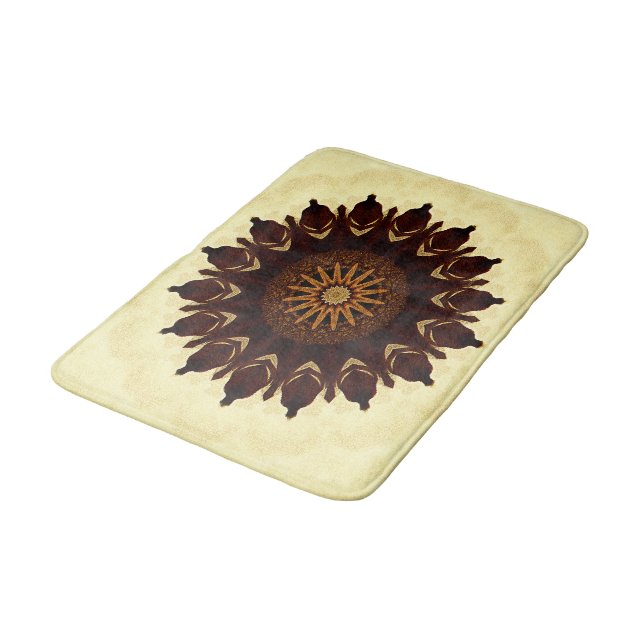 Herbst Blume Mandala...... Badematte (Schrägansicht)