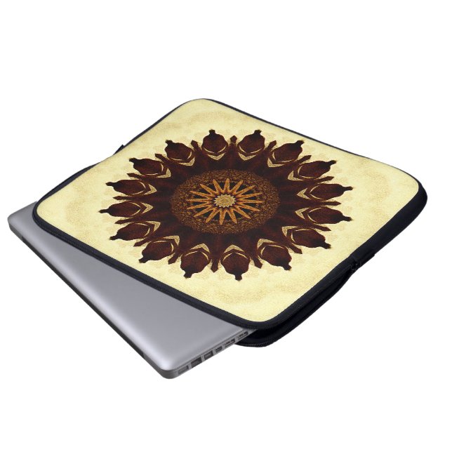 Herbst Blume Mandala...... Laptopschutzhülle (Vorne Knopf)