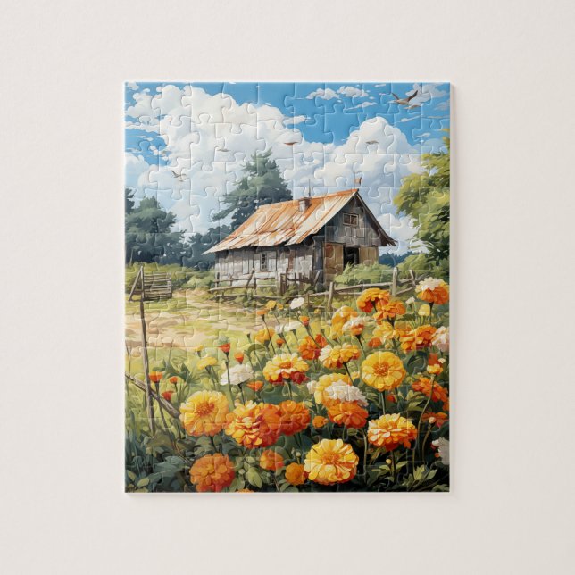 Herbst Blume Marigold Puzzle 110 Stk. 20,3 x 25,4  (Vertikal)