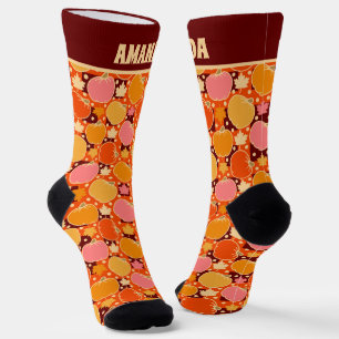 Herbst Blume & Pumpkin Boho Orange Kariert Socken