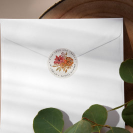 Herbst Blume Rustikales Brautparty DANKE Cla Runder Aufkleber