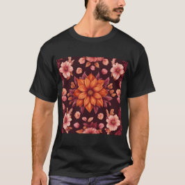Herbst Blume Schwarzer T - Shirt