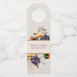 Herbst-Blume und Pampas-Grass-Hochzeit Flaschenanhänger