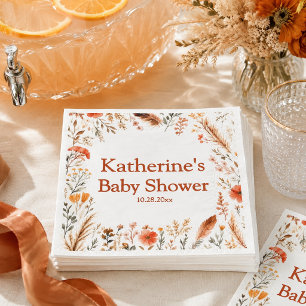 Herbst-Blumen-Baby-Party Serviette