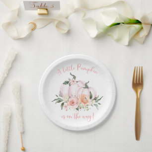 Herbst-Blumen-Kürbis-Baby-Party Pappteller