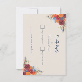 Herbst-Blumen-RSVP-Karte RSVP Karte