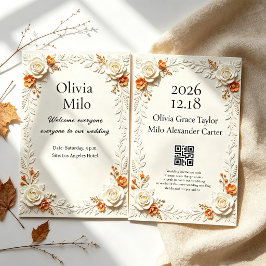 Herbst-Blumen-Themen-Hochzeit Einladung
