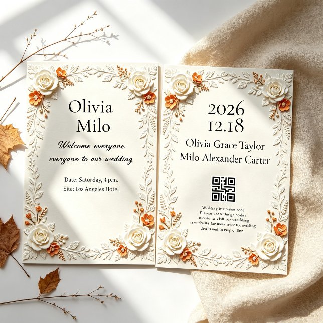 Herbst-Blumen-Themen-Hochzeit  Einladung (Von Creator hochgeladen)