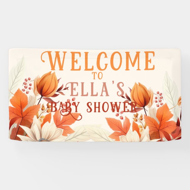 Herbst Blumendusche Babydusche Banner (Horizontal)