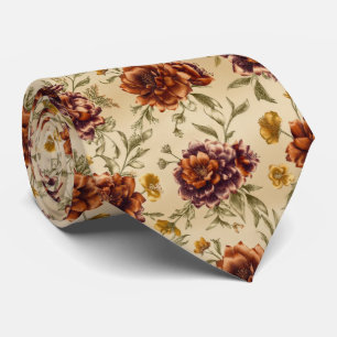 Herbst-Blumenmuster Krawatte