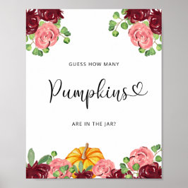Herbst Blumenraten, wie viele Kürbis Poster