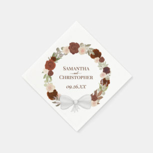Herbst Blumenreath Elegante Diagonal Hochzeit Serviette