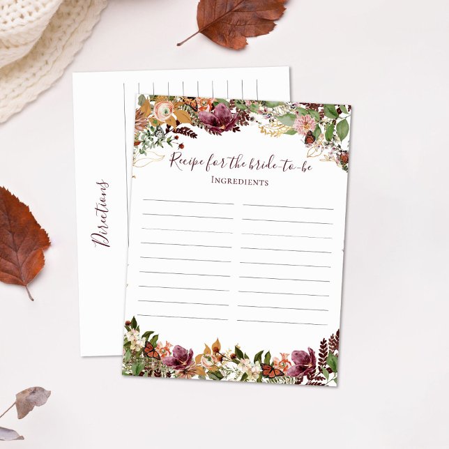 Herbst Blumenrezept für die Braut Postkarte (Von Creator hochgeladen)
