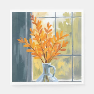 Herbst-Blumenvase Aquarell Serviette