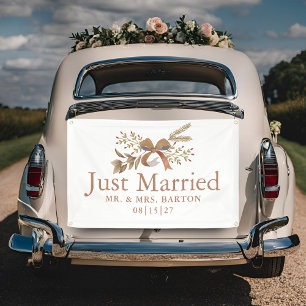 Herbst-Bogen Frisch Verheiratet Auto Banner