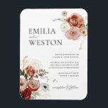 Herbst Bohemische Hochzeit im Herbst Einladung Mag Magnet<br><div class="desc">Im Herbst dieses Bohemischen Hochzeitmagazins der Emilia-Kollektion werden handgezeichnet Blumen in den Herbstfarben Bordeaux,  Rosa und Gold präsentiert. Personalisieren Sie es einfach und schnell mit Ihren Daten. Klicken Sie einfach auf den Button "Anpassen",  um Stil und Position des Textes zu verändern und zu formatieren.</div>
