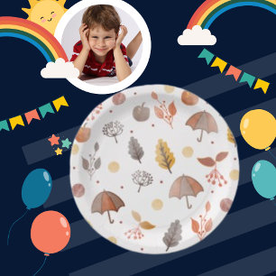Herbst Boho Art Bohemisches Muster Kindergeburtsta Pappteller