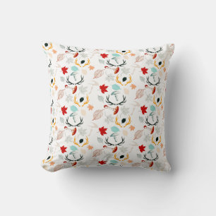 Herbst Boho Blätter Herbstwald Aquarell Kissen