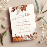 Herbst boho botanische Terrakotta Hochzeit Save The Date<br><div class="desc">Einfache moderne rustikale Aquarellfarben,  Kürbis,  Blätter,  Pampas Gras und getrocknete Blätter,  die einen schicken Herbst Herbst elegant Hochzeitskarte Save the Date mit einer trendigen handgeschriebenen Kalligraphie-Schrift und erdigen Terracotta beige taupe Farbpalette.                  Einfach mit Ihren Daten personalisieren!</div>