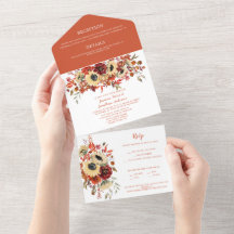 Herbst Boho Florals Sonnenblumen Hochzeit