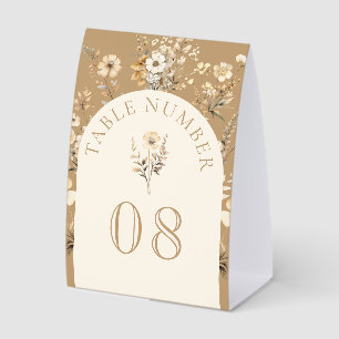 Herbst Boho Wildblumen Hochzeit Tischnummer Tischaufsteller