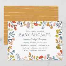 Herbst Botanical Baby Shower Einladungen