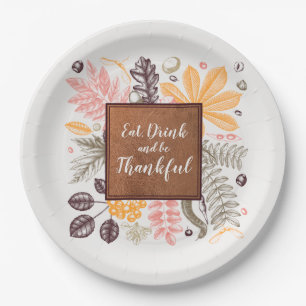 Herbst Botanicals zum Thanksgiving-Fest Pappteller