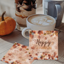 Herbst braune Blätter glücklich Erntedankfest Geschenkanhänger