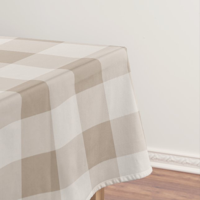 Herbst braune Taupe Kariertes Muster Tischdecke (Beispiel)