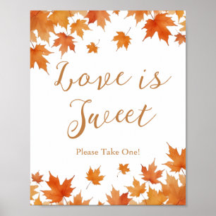 Herbst-Brautparty-Geschenk "Liebe ist süß" Poster