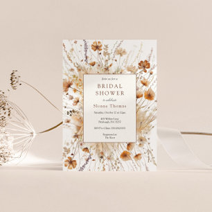 Herbst Brautparty Orange Blumenladen Einladung