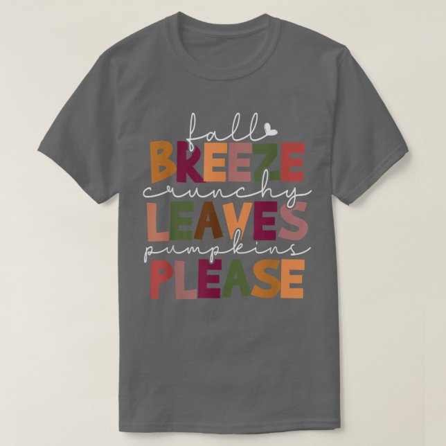 Herbst Breeze Autumn Leaves Pumpkins Bitte Kostenv T-Shirt (Design vorne)