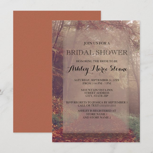 Herbst bringt Bridal-Dusche zur Einladung (Vorne/Hinten)