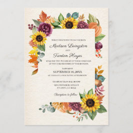 Herbst bringt Sonnenblumen Hochzeit im Herbst ein Einladung