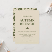 Herbst-Brunch | Fallende Blätter Olivgrün