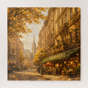 Herbst Buch & Café Straße Gemütliche Europäische G