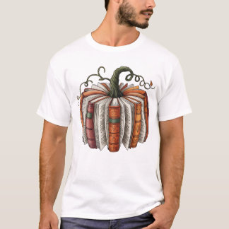 Herbst-Buch-Kürbis, gemütliches Herbstlesen T-Shirt