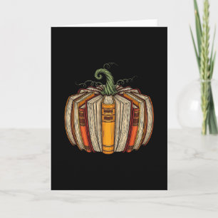 Herbst Buch Kürbis Halloween Thanksgiving Buchlieb Karte