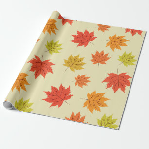 Herbst Buntes Herbst Ahorn Blätter Muster  Geschenkpapier