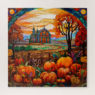 Herbst-Buntglas-Puzzle