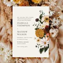 Herbst Burgund Wildblumen Boho Hochzeit