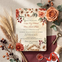 Herbst-Burgunder-Dahlie-Pampasgras-Boho-Hochzeit