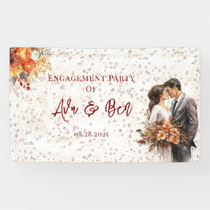 Herbst Burgunder Orange Florale Probeessen Banner