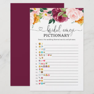 Herbst burgundy Brautparty Emoji pickgame