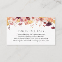 Herbst-Burgundy-Bücher für Babyeinschlusskarte