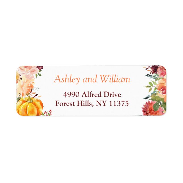 Herbst Burgundy Orange Floral Blätter Pumpkin (Vorne)