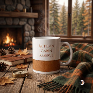 Herbst-Cabin-Reserve Rustikales Kunstleder Braun Kaffeetasse